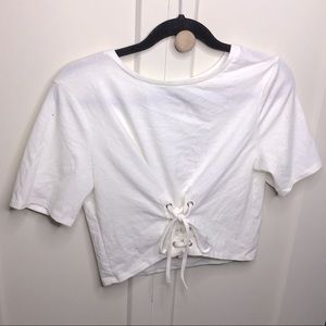 White Cropped Tee